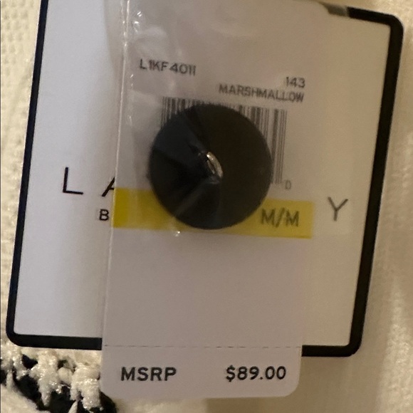 Laundry By Shelli Segal Cream Cardigan with Black Trim - Picture 5 of 5